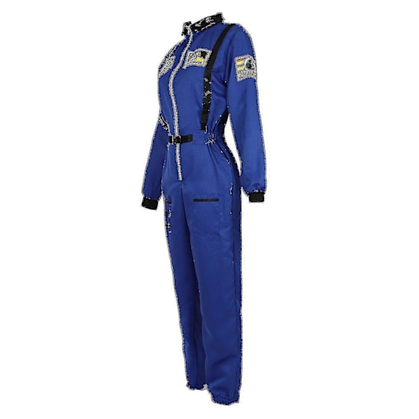 Astronaut Kostume Rumdragt Voksen Rollespil Kostume Lynlås Halloween Kostume Par Flyve Jumpsuit Stor Størrelse Uniform - Xin White for Men M