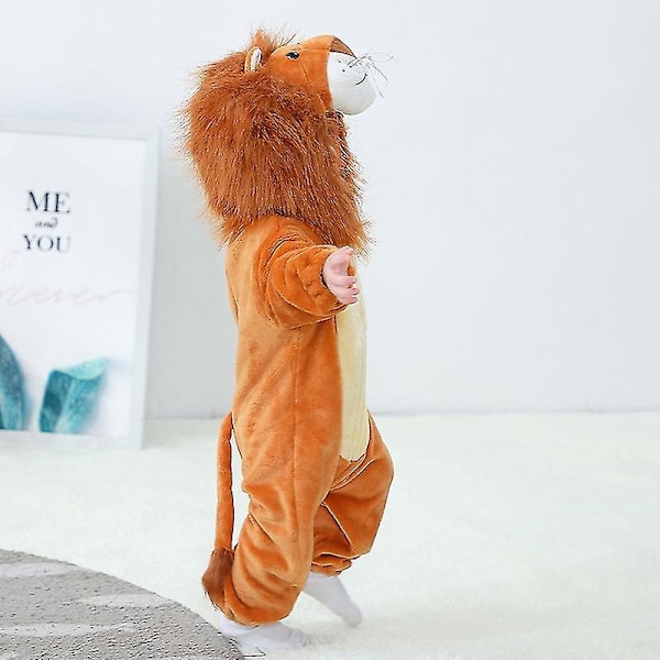 Barnens söta huvtröja dinosauriekostym för Halloween - Toddler's Animal Onesie-Xin Tiger 18-24 Months