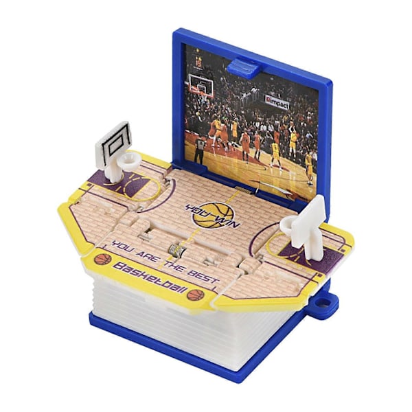 Basketballbane Foldbar Bounce Book Mini Nøglering Basketballbane Vedhæng Legetøj-Xin