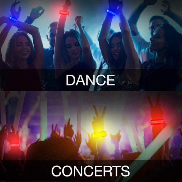 LED Glow Armband Ljusarmband Blinkande Armband, Blinkande Sportarmband 8-pack - xindaren