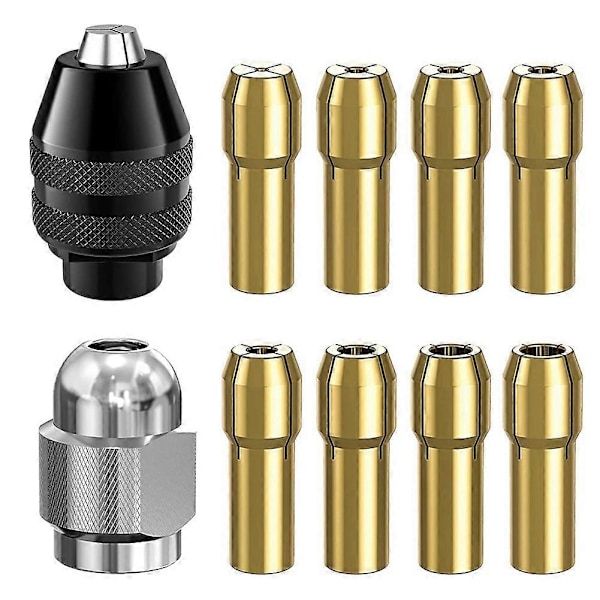 Borrchuck-kolvset för Dremel, 1/32\" till 1/8\" Ersättnings 4486 Nyckelfri Borrbit, med Ersättnings Swivel Borrmutterset - Xin