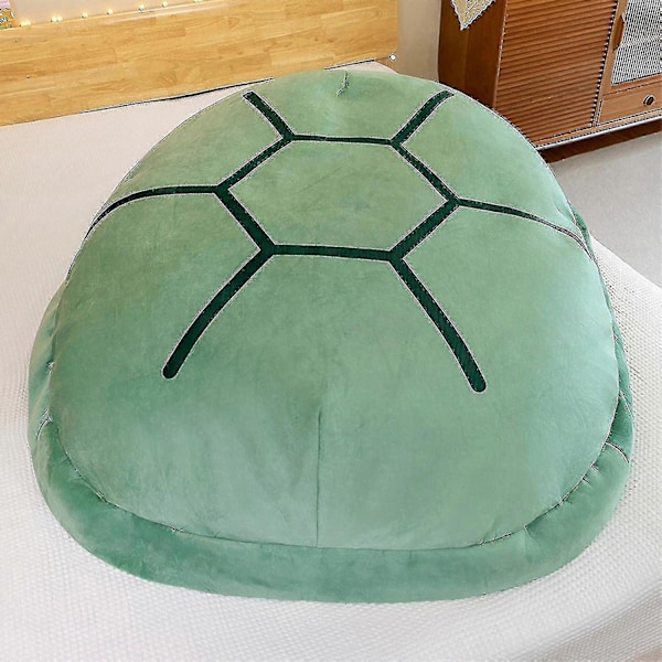 Bärbar Sköldpaddsskal Kudde Vuxen Jätte Havssköldpadda Kostym Rolig Kostym Viktad Havssköldpadda Plyschleksak, Stor Havssköldpadda Kroppskudde-Xin green*80cm
