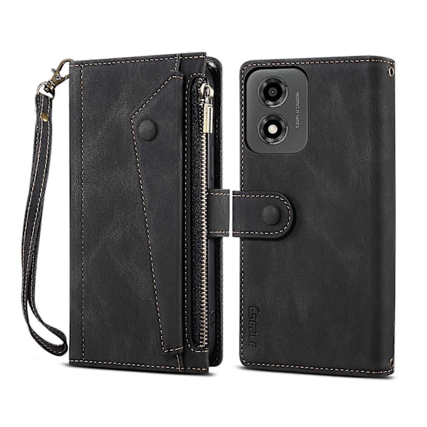 Kompatibel med Retro Frosted RFID Læder Telefon Cover - xindaren Compatible with Motorola Moto E14