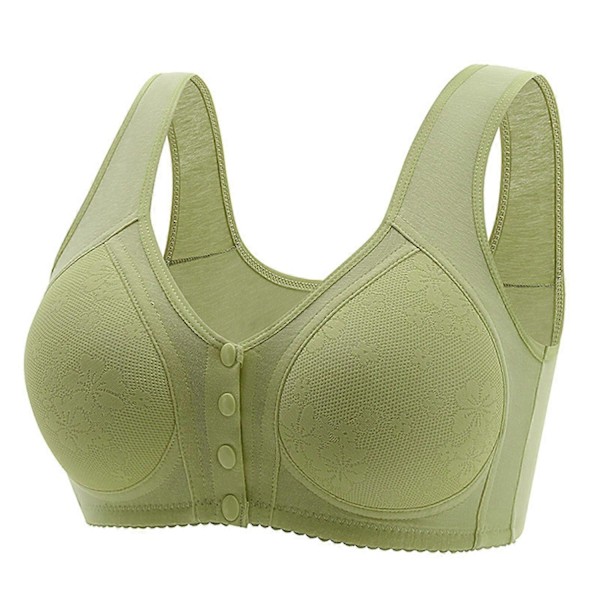 Frontluknings-blonde-bh til modne kvinder - uden bøjle, støttende-Xin green 44 inches