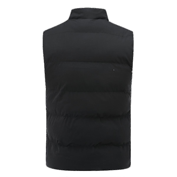 Mænds Letvægts Foldbar Dun Veste Uden Ærmer Quiltet Slank Puffer Vest-Xin Black 6XL