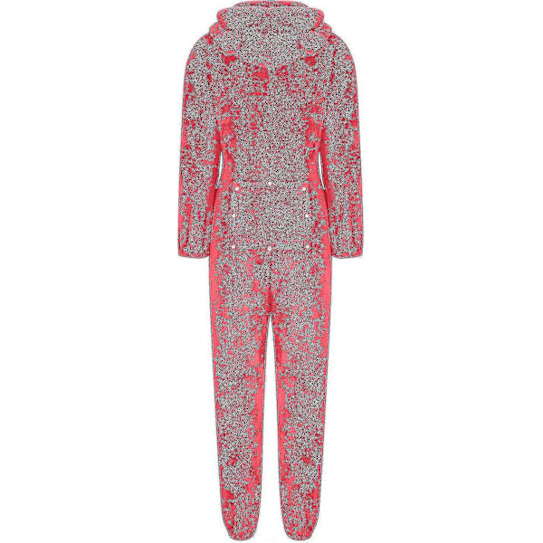 Sexy Voksen Onesie Pyjamas Kvinders Hip Flap Uld Hætte Onesie Pyjamas Kvinders Fluffy Pyjamas-Xin Watermelon Red Large