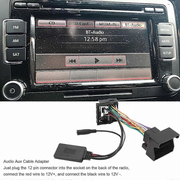 Auton Bluetooth 5.0 AUX-sovitin handsfree-mikrofonilla RCD310 RCD510 RNS310 -Xin