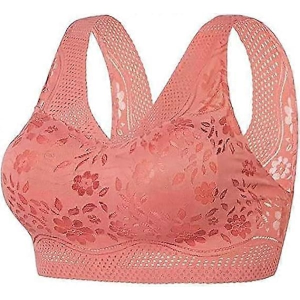 Ortopedisk BH för Kvinnor, Anti-Häng BH för Äldre Kvinnor, Hållningskorrigerande BH, Andningsbar Push up BH - Xin Watermelon Red 3X-Large