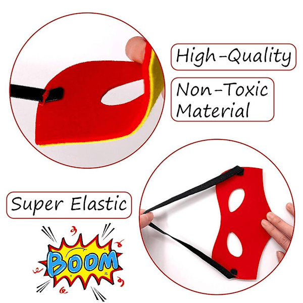 9 Pakk Barn Superhelt Filtmasker med Elastisk Snøre Superheltmaske Fest Rollespillmasker til Halloweenfest - Xin