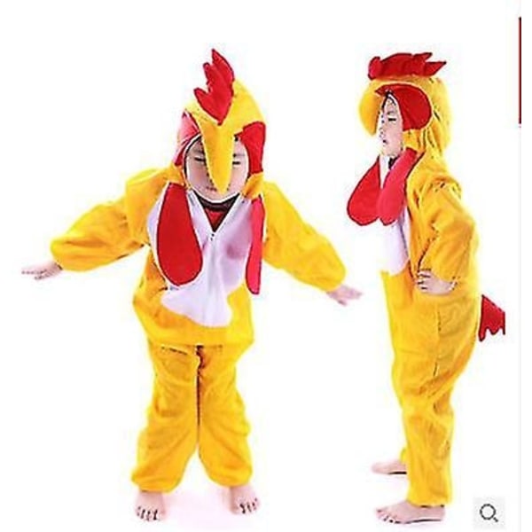 Halloween børnekostume børne hane kostume dyrekostume hane kostume one piece (L (højde 105-120cm))-Xin