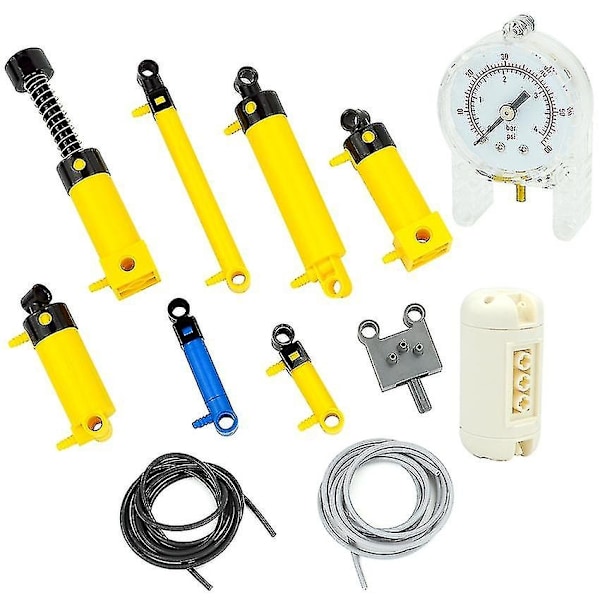 Bebetter Moc Brick Parts Luftpump Slit (6l) V2 Slang Luft med Förstärkt Cylinder 19476 19482 Kompatibel med 8800 Block-Xin 2793c01