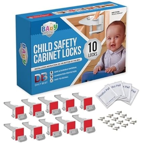 Baby - 10-pack barnsäkerhetslås - osynligt-Xin