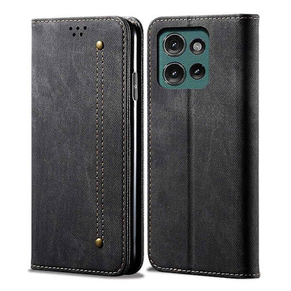 Kompatibel med Denim Textur Flip Läder Telefonfodral-xindaren Compatible with Motorola Moto G75 5G