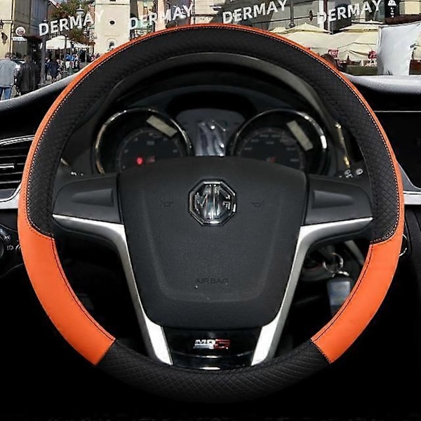 Passer for MG HS ZS EV MG3 3SW MG5 MG6 MG7 ZR EHS EZS GT 9 Farger Bil Ratthjultrekk PU Lær Anti-Skli Bildeler - Xin O shape Orange