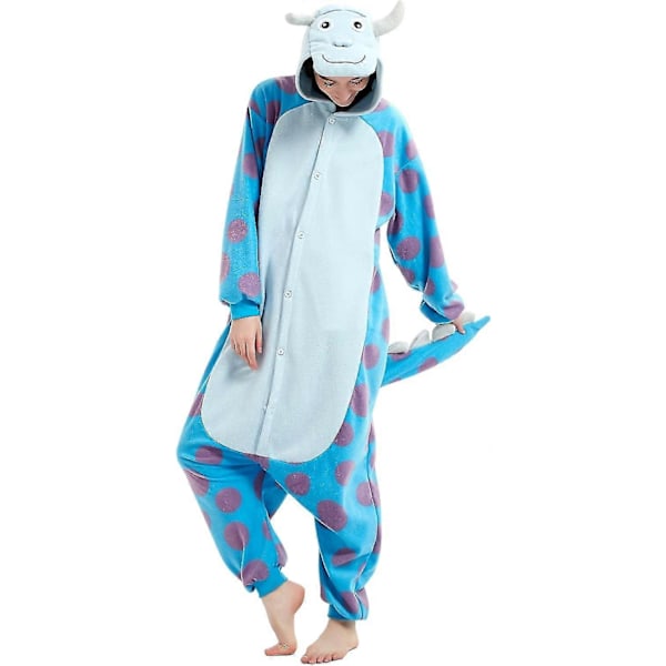 Aikuisille tarkoitetut yhden osan pyjama-asu eläinaiheisella kuviolla, Halloween-asu, joulupyhän pyjama-asu, yhden osan asu - Xin Sulley Sullivan Medium