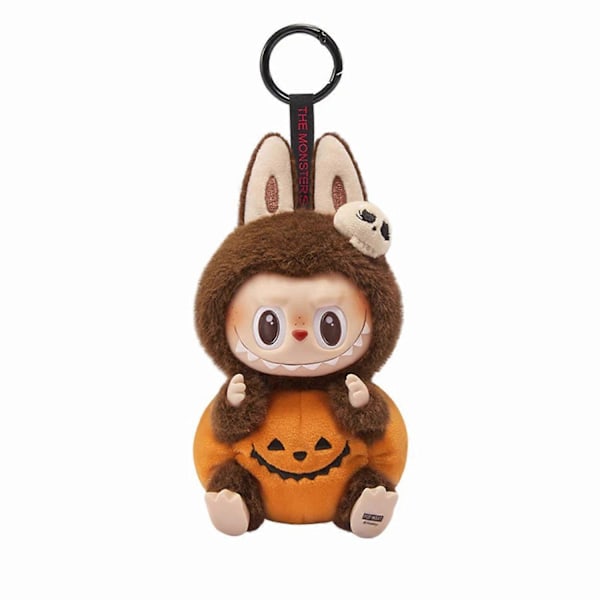 POP MART Halloween Party Series-Sittende Gresskar Vinyl Plysj Anheng Labubu-Xin