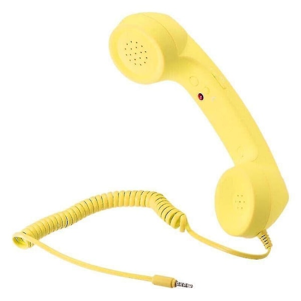 3,5 mm Universal Retro Telefonlurs Hörlurar Mikrofon för Mobiltelefoner - Xin Yellow