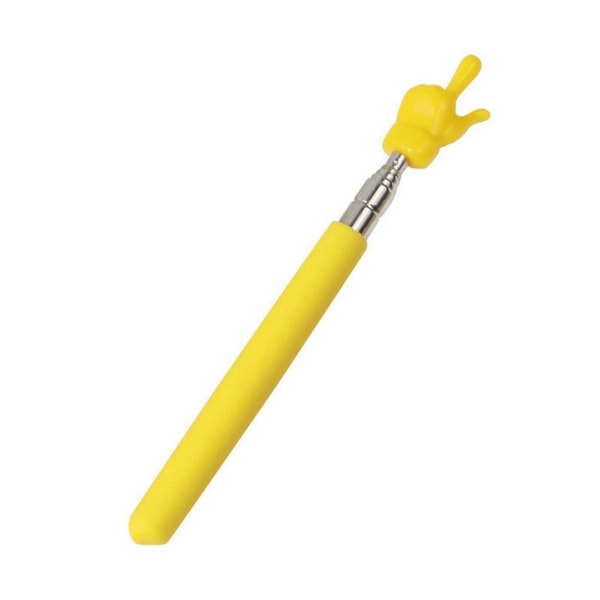 Uttrekkbar lærerpeker, farget, sklisikkert håndtak, fingerdesign, teleskopstang i rustfritt stål, multifunksjonell lang veiledningspeker for undervisning - xindaren Yellow