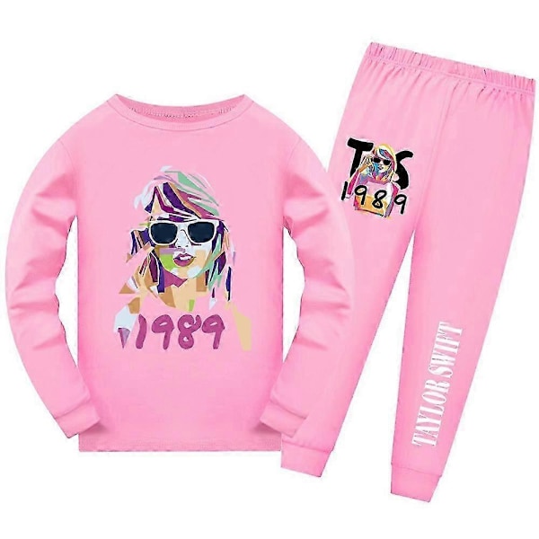 Taylor Swift Långärmad Pyjamas Pyjamas Set Barn Pjs Sovkläder Nattkläder Swiftie Fans Present-xindaren Pink 9-10 Years