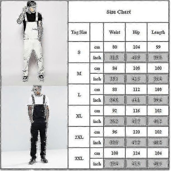 Herr Slim Fit Denim Jumpsuit Bib Romper Casual Overalls Hängselbyxor-Xin Blue M