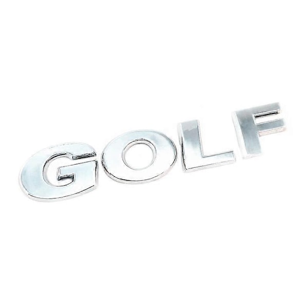 3D ABS GOLF Logo Svart Silver Krom Klistermärke Bil Styling Auto Bakre Bagagelucka Bokstäver Märkning Dekal eller Kaross Sida Skärm Badge Emblem-xindaren Silver