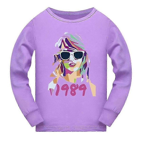 Taylor Swift Langærmet Pyjamas Sæt Børn Pjs Nattøj Swiftie Fans Gave-xindaren Purple 11-12 Years