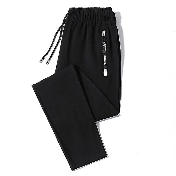 Herre Sweatpants Plus Size Stor 6XL Glidelås Lomme Casual Sport Sporbukser Stretch Løpebukser Mannlige Rett Løse Joggebukser-Xin Gray L