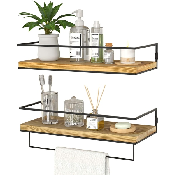 Set of 2 floating shelves for wall, wall storage shelves-Xin