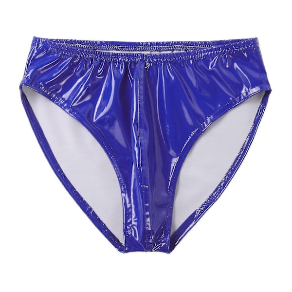 Miesten Wet Look Kiiltonahkaiset Alushousut Joustavalla Vyötärönauhalla Tankotanssiin -xindaren Blue 4XL