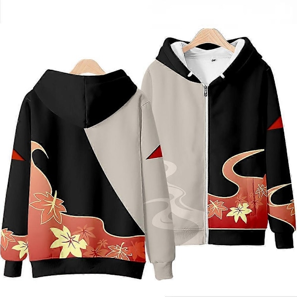 Genshin Impact Kaedehara Kazuha Hoodie Genshin Kazuha Cosplay Kostyme Streetwear Hoodie Jakke Kvinner Menn-Xin Kazuha Hoodie Jacket Adult S Genshin Impact