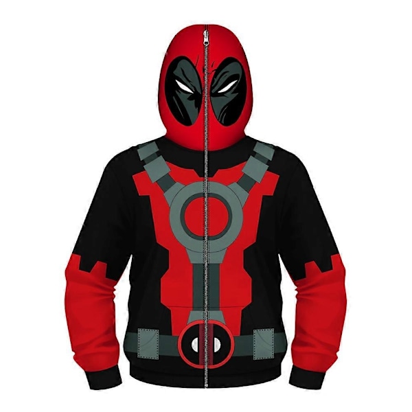 Barn Pojkar Deadpool Full Zip Huvtröja Toppar Casual Långärmad Huvtröjor Lös Tröja Kostym-Xin 4-5Years