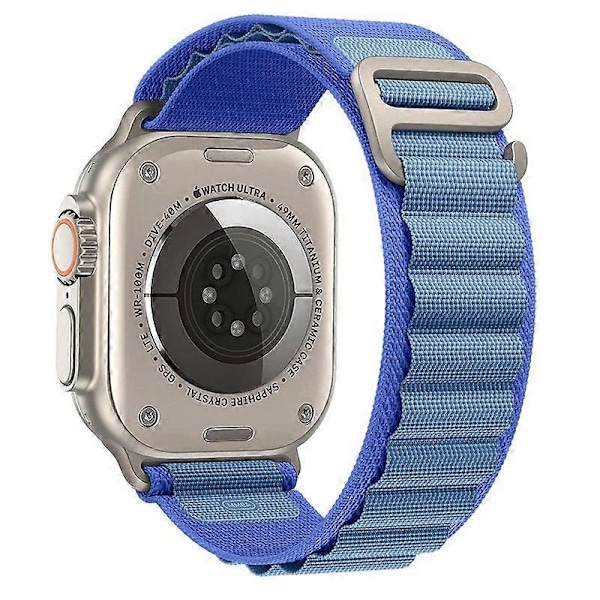 Hihna Alpine Loop Nylon -rannekorulle correa iwatch Series Ultra 8 SE 7 6 3 5 Yhteensopiva Apple Watch -hihna-Xin blue 38mm 40mm 41mm