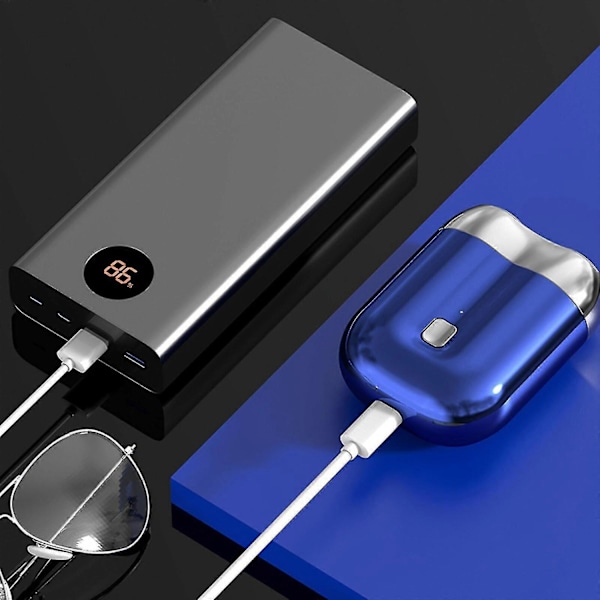 Mini-Shave Bærbar Elektrisk Barbermaskine til Mænd - USB Genopladelig Barbermaskine til Hjem og Rejse-Xin Grey