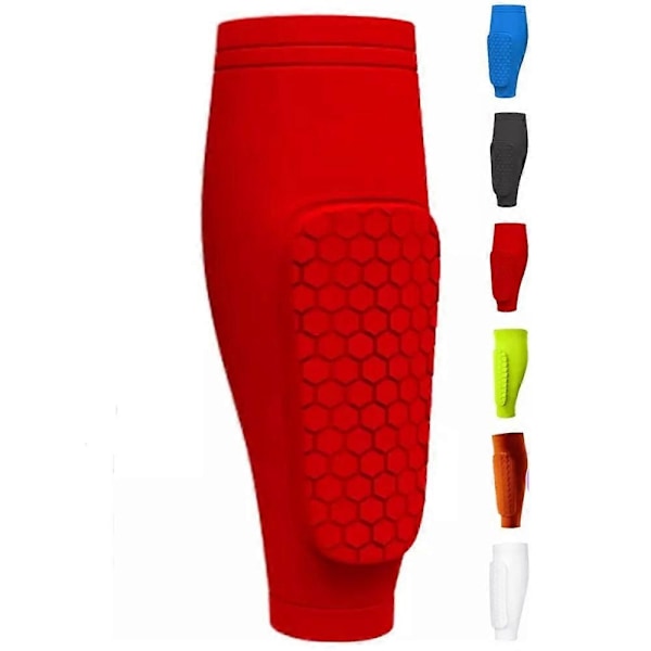 Shin Defender Lastensäärisuojat - Shindefender Kompressiokotelo Hunajakennopehmusteella - Xin red M