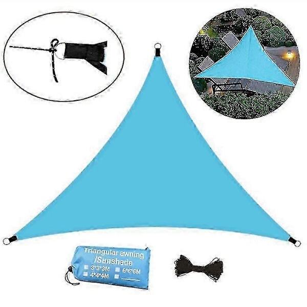 Trekantet Solsejl Baldakin Patio Vandtæt Telt UV-Blokerende Markise til Have Baghave - xindaren Light Blue 4x4x4