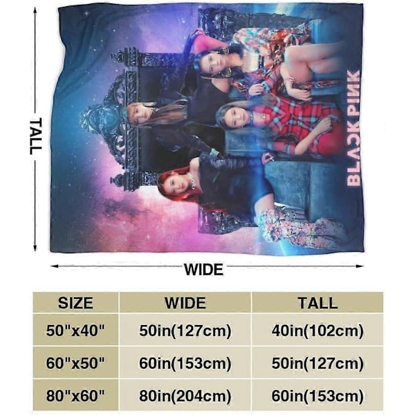 Blackpink Pehmeä Mikro Fleece Heittopeitto Sohva Sängyn Peitto Aikuisille Lapsille-xindaren 125x150cm 60x50in