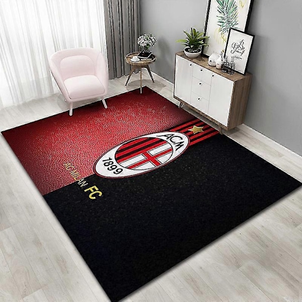 Retro Kvadratisk Matta - Mjuk Halksäker Högabsorberande Studiematta - Xin AC Milan B