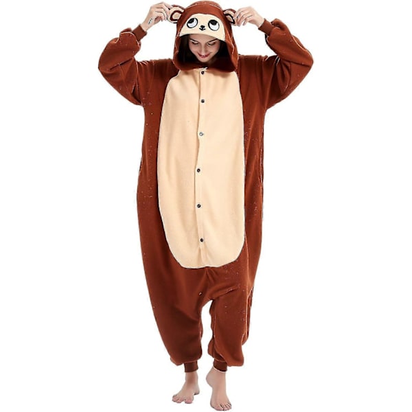 Vuxen Onesie Pyjamas Djur Onesie Halloween Kostym Julpyjamas Onesie-Xin Monkey Medium