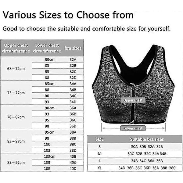 3 kpl Naisten urheiluliivit vetoketjulla edessä, ei kaaritukia, mukavat leikkauksen jälkeiset liivit irrotettavilla pehmusteilla - Superb-Xin white XL