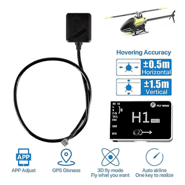 FLY Wing H1 RC GPS Helikopter Flyvning 6CH Flybarless Gyro System Kompatibel med FW450 FW450-xindaren Flight Controller Set