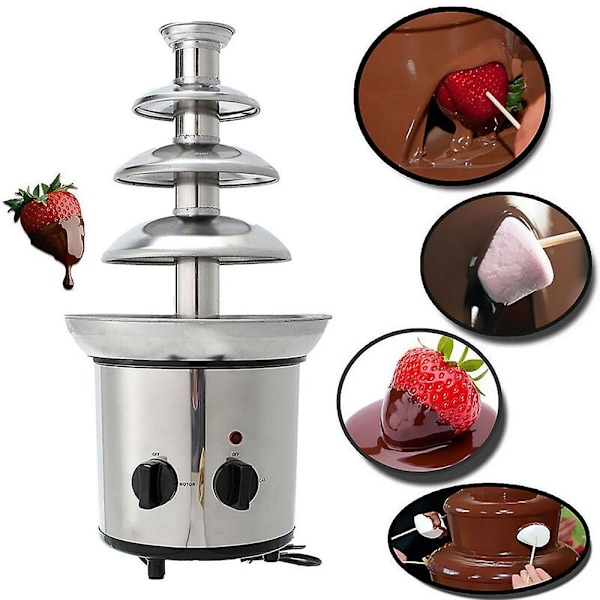 Suklaalähde, 4-kerroksinen sähköinen sulatuskone, Fondue-pottisetti, suklaakarkkeja varten, Ranch-xindaren