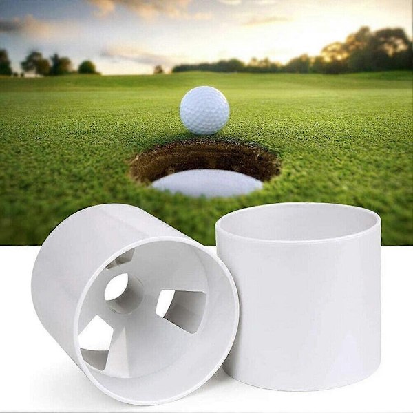 Golfhul Putting Cup til Øvelses Putting Green | Sæt med 2 Golfkopper - Overholder USGA-regler, ABS Elfenbenshvid, Dimension 4 Dybde-xindaren