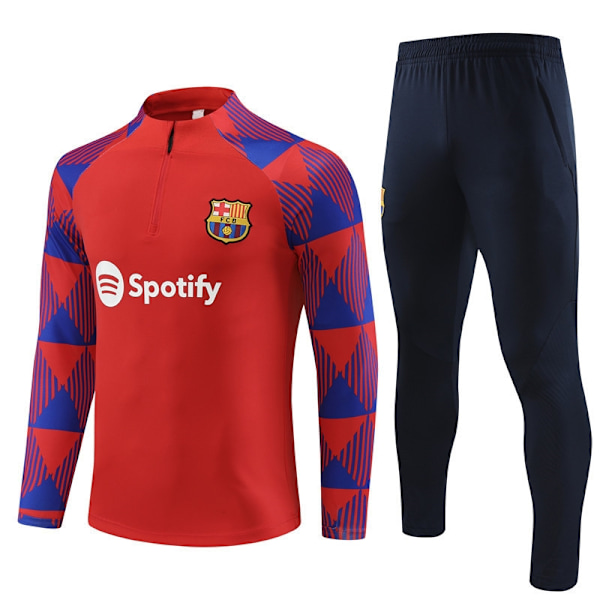 2324 sesong Barcelona Royal M Arsenal langarmet halv spor dress voksen fotball lag uniform trening dress langarmet dress rød 2-Xin red-2 14