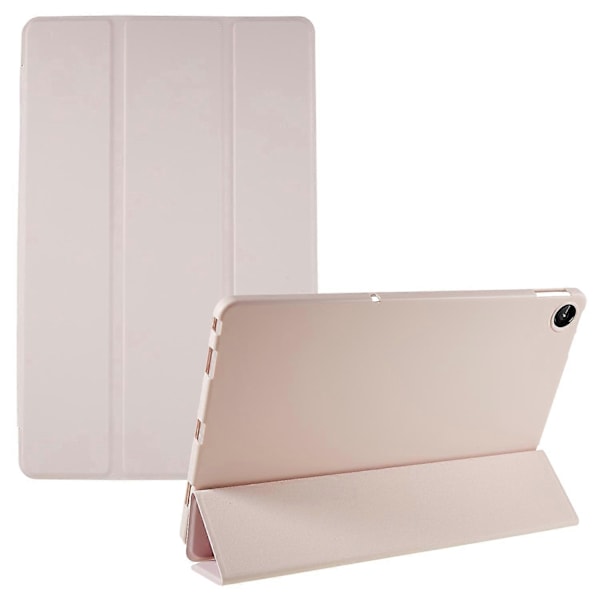 Til Lenovo Tab M10 Plus (3. generation) Tri-fold Stand PU Læder + Silikone Beskyttelsesetui Tablet Anti-drop Stødsikkert Cover-Xin Pink