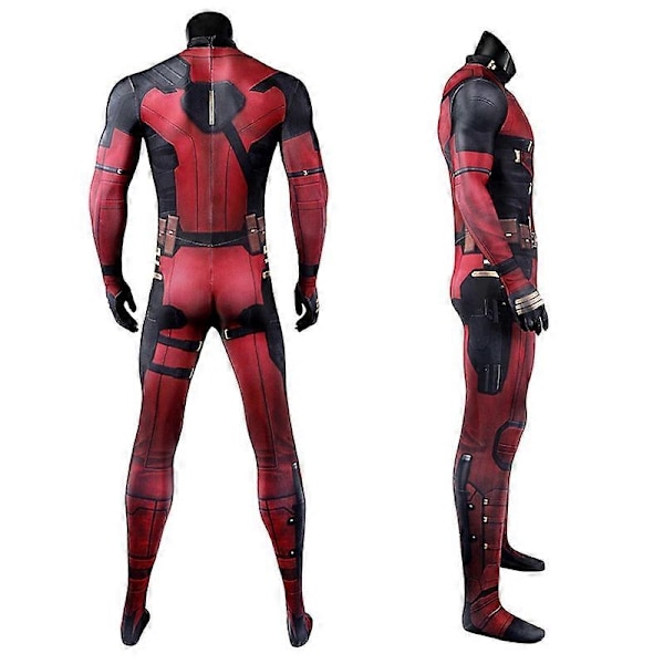 Huiyun MARVEL Deadpool Cosplay Kostume Voksne Bodysuit Jumpsuit med Tilbehør Hovedbeklædning Fest Klæd Ud Tøj-Xin 5pcs-NEW Design1 180(Fit 170-180cm)