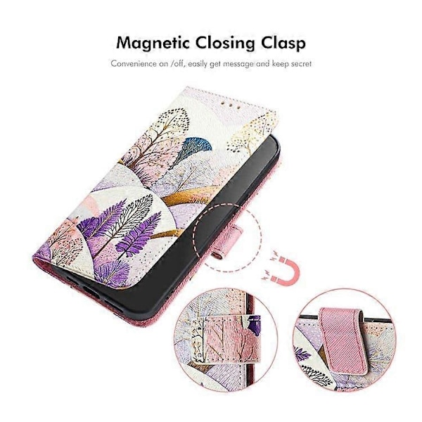 PU-Lær Beskyttende Telefondeksel for iPhone 16e, Mønstertrykk Kortspor Stativ Telefondeksel med Lanyard-Xin Ocean Marble