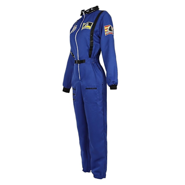 Astronaut Kostume Rumdragt til Voksen Cosplay Kostumer Lynlås Halloween Kostume Par Fly Jumpsuit Plus Size Uniform-Xin White for Women M