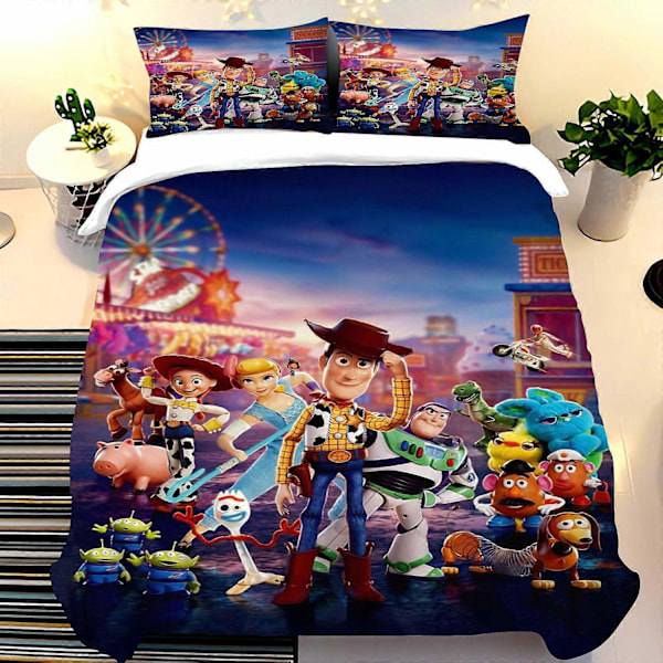 c226 Toy Story Påslakanset, Täcke, Sängkläder, Täckesset, Lämpligt för Barn och Vuxna, 3 Delar ee226-xindaren 135x200cm 53x78in