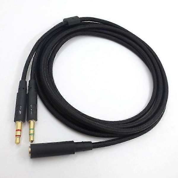 3,5 mm Universal 2-i-1 Spillingshodetelefon Audio - Forlengelseskabel for HyperX Cloud II/Alpha-/Cloud Flight/C-Xin