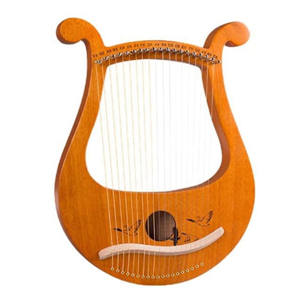 Lyra Harp, 19-strängig Grekisk Violin, 19-strängig Lyra med Unika Mönster och Utskärda Fonetiska Symboler, för Musikälskare, Nybörjare, etc. - Xin